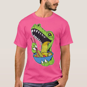 T-shirt Kawaii Ramen Noodle Trex Dinosaur Anime Pour Homme