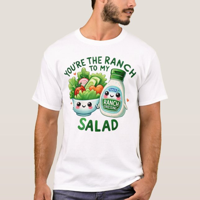 T-shirt Kawaii Ranch Dressing and Salad Art (Devant)