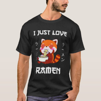 T-shirt Kawaii Red Panda Mange Ra I Just Love Ra Japonais