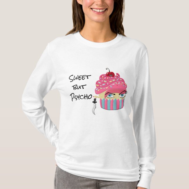 T-shirt Kawaii rose tueur Cupcake laid pull Halloween (Devant)