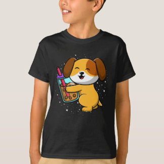 T-shirt kawaii shiba inu chien bulle thé boba japan corgi