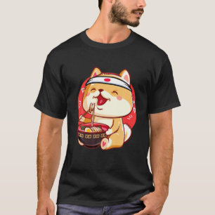 T-shirt Kawaii Shiba Inu Ramen mange japonais Manga Anime 