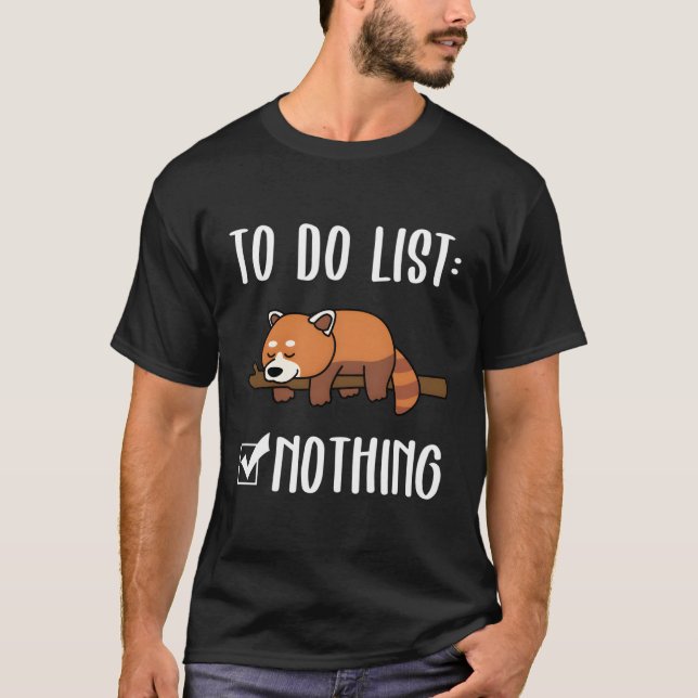 T-shirt Kawaii Sleeping Red Panda (Devant)