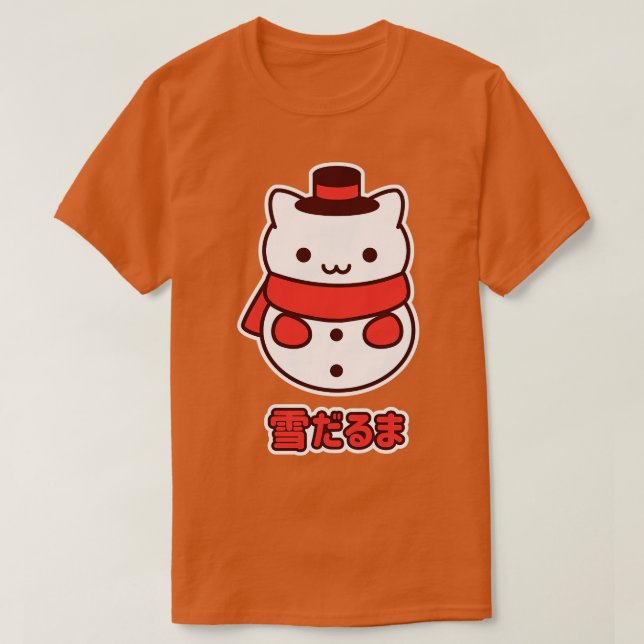 T-shirt Kawaii Snowman Kitty (Design devant)