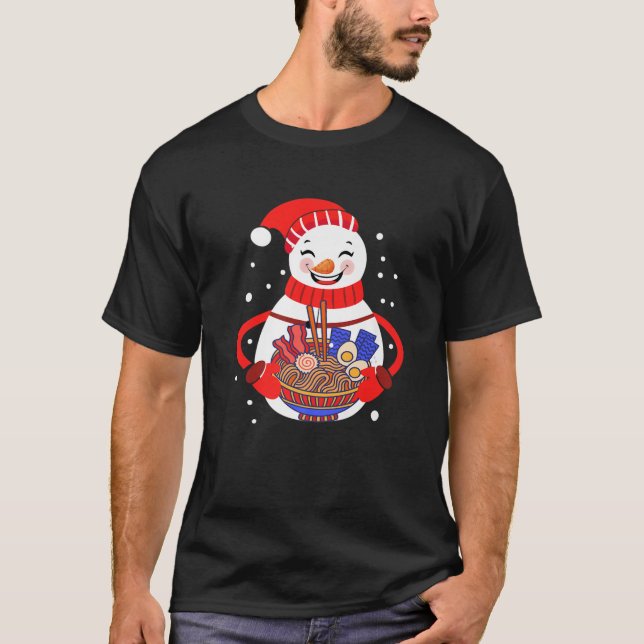 T-shirt Kawaii Snowman Noël drôle (Devant)