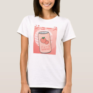 T-shirt Kawaii Soft Drink Esthétique Jus de Pêche Japonais