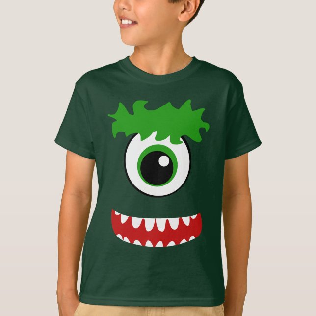 T-shirt Kawaii souriant un monstre teinté (Devant)