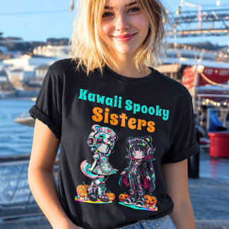 T-shirt Kawaii Spooky Sisters Anime Chibi Halloween