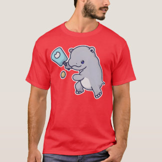 T-shirt Kawaii Sports Pickleball Hippo retro