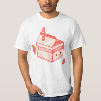 T-shirt Kawaii Strawberry Milk Carton - Cute Aesthetic Art