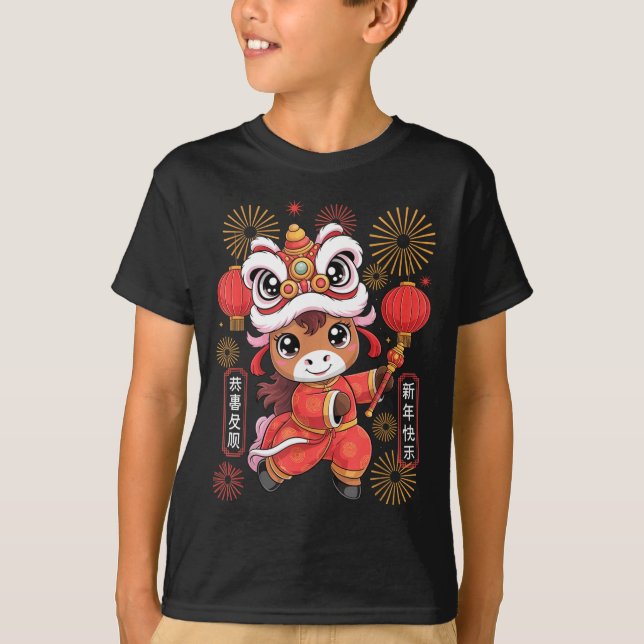T-shirt Kawaii Style Year Of The Horse 2026 Chinese New Ye (Devant)