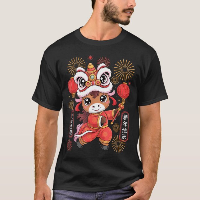 T-shirt Kawaii Style Year Of The Horse 2026 Chinese New Ye (Devant)