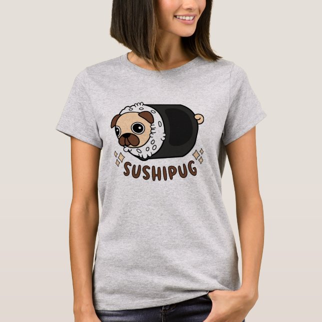 T-shirt Kawaii Sushi Carlin Mashup Funny Chien Lover cadea (Devant)