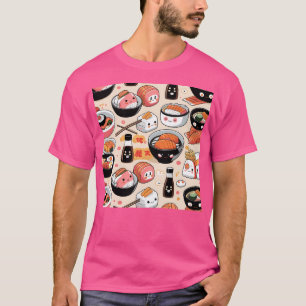 T-shirt Kawaii Sushi Friends Funny Japonais Motif alimenta