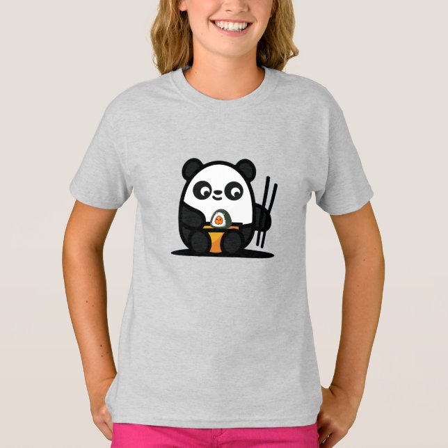 T-Shirt Kawaii Sushi Panda Mignon (Devant)