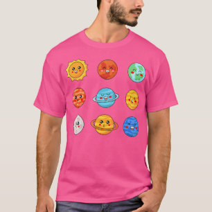 T-shirt Kawaii Système Solaire Space Cute Planètes Stem An