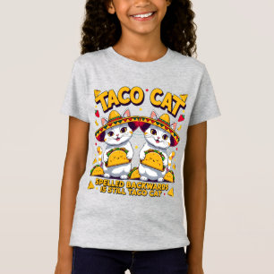 T-Shirt Kawaii Taco Cat Palindrome Fiesta Art