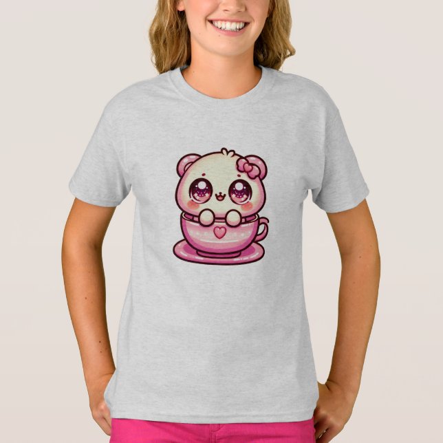 T-shirt Kawaii Teddy Bear dans une coupe (Devant)