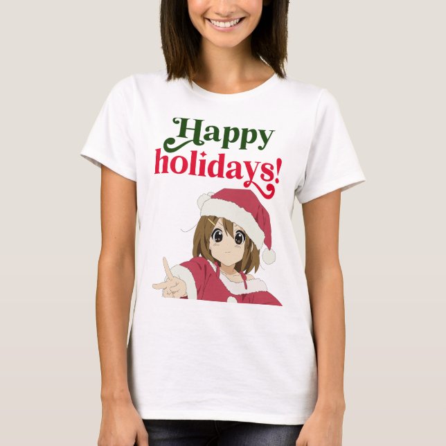 T-shirt Kawaii tenue de Noël, Anime Girl (Devant)