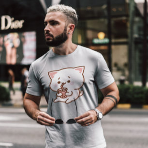 T-shirt Kawaii Thé à bulle de chat