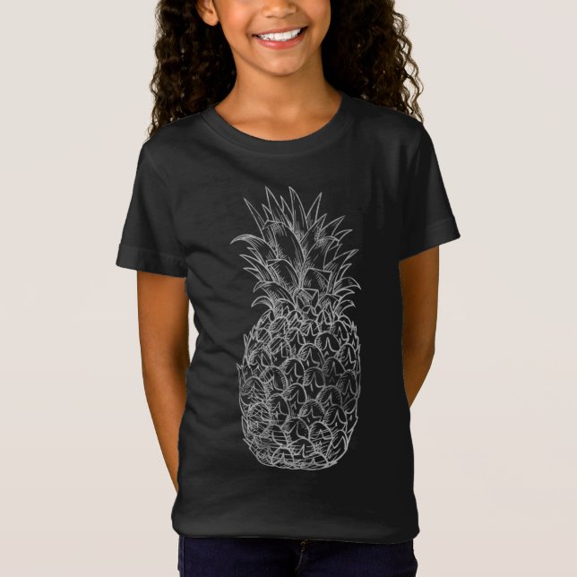 T-Shirt Kawaii Tropical Fruit Pineapple Graphic Distressed (Devant)