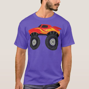 T-shirt Kawaii Truck Cars 4x4 Croissant Red Monster Truck