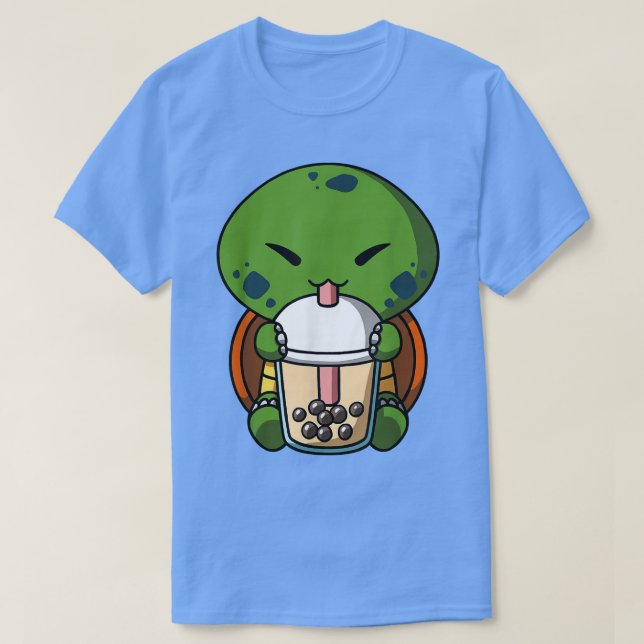 T-shirt Kawaii Turtle Boba Milk Thé Buble Thé Anime (Design devant)