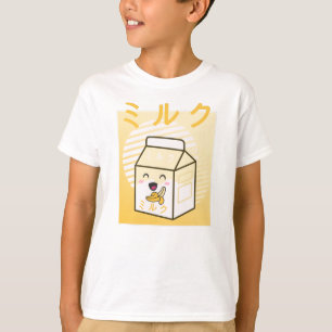 T-shirt Kawaii Vache Retro Bananes japonaises Lait