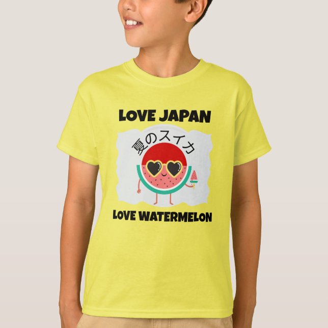 T-shirt Kawaii WATERMELON AIMER JAPON Fruits d'été mignons (Devant)