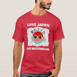 T-shirt Kawaii WATERMELON AIMER JAPON Fruits d'été mignons