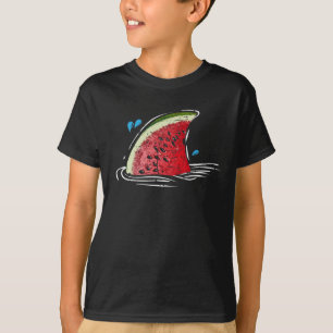 T-shirt Kawaii Watermelon Shark Fin famille vacances d'été