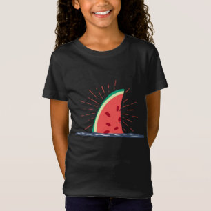 T-Shirt Kawaii Watermelon Shark Fin Summer Fruit pour Melo
