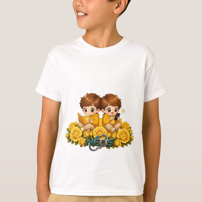 T-shirt Kawaii Zodiac Neos Gémeaux (Devant)