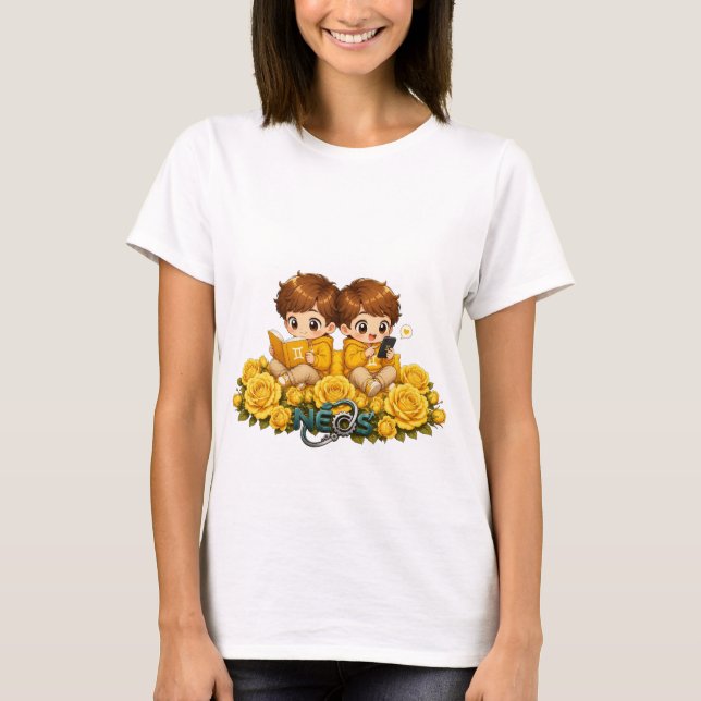 T-shirt Kawaii Zodiaque Neos Gémeaux (Devant)