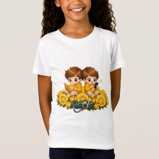 T-Shirt Kawaii Zodiaque Neos Gémeaux (Devant)
