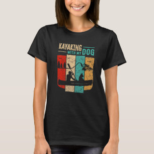 T-shirt Kayak Avec Chien Retro Canot Vintage Extérieur Kay