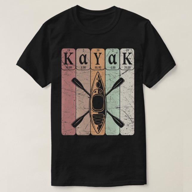 T-shirt Kayak Éléments de tableau périodique Kayaking Vint (Design devant)