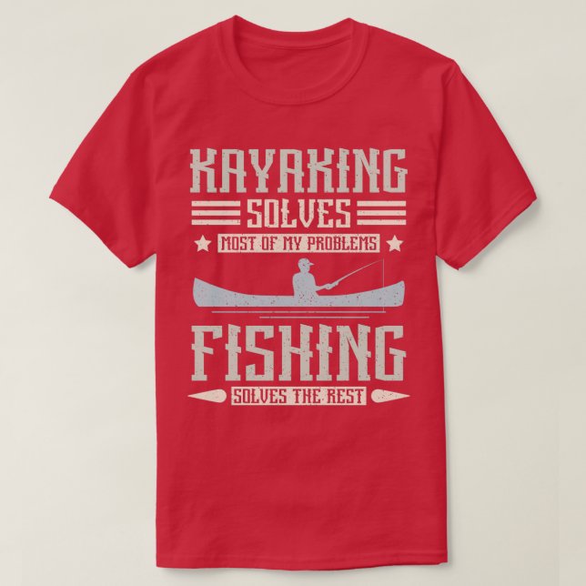 T-shirt kayak et pêche (Design devant)