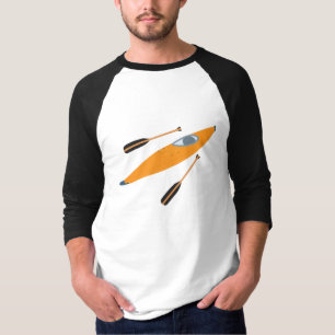 T-shirt Kayak orange avec des aviron