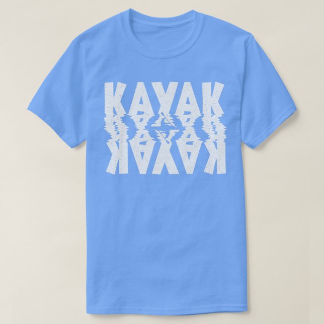 T-shirt Kayak Typographie blanche déstabilisée (Design devant)