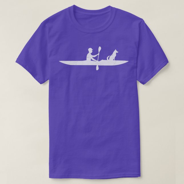 T-shirt Kayaking avec chien Funny Kayak Lover Idée cadeau  (Design devant)