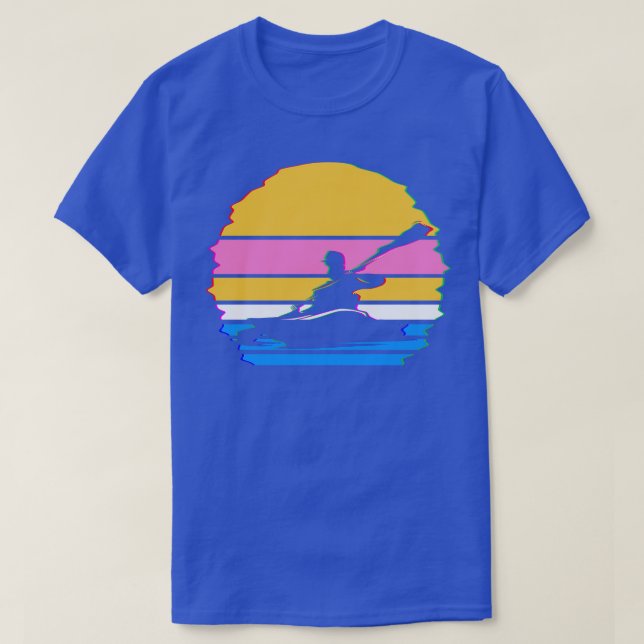 T-shirt Kayaking Vaporwave Silhouette Canoë Kayak Canoë (Design devant)