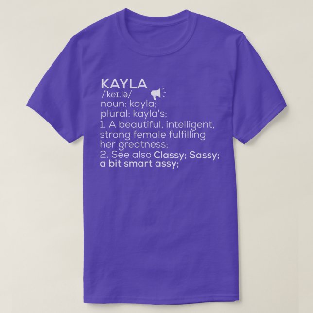 T-shirt Kayla Nom Définition Kayla Femme Nom 1 (Design devant)