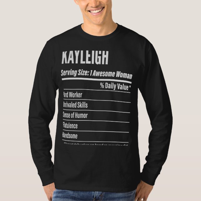 T-shirt Kayleigh Faits nutritionnels Servant Taille Calori (Devant)