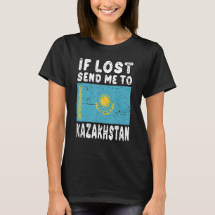 T-shirt Kazakhstan Drapeau Souvenir Si perdu envoyez-moi a