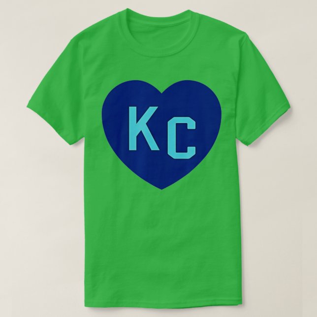 T-shirt KC Heart KC (Kansas City) KC Love KC Powder Blue K (Design devant)