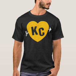 T-shirt Kc Red Yellow Heart Arrow Kc Kansas City 2 Lette