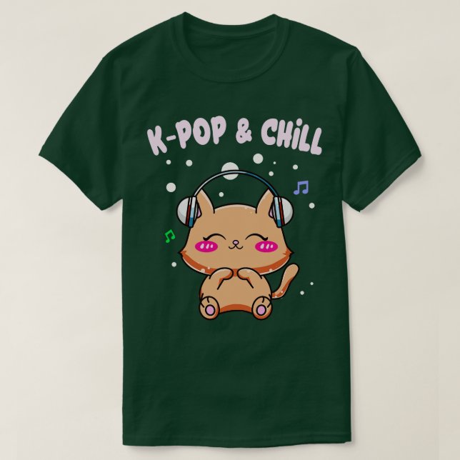 T-shirt KChill Cute Kawaii Kitty Chat (Design devant)