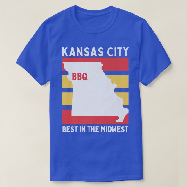 T-shirt KCMO, Midwest BBQ Vaches Vaches Vin Chiens de poul (Design devant)