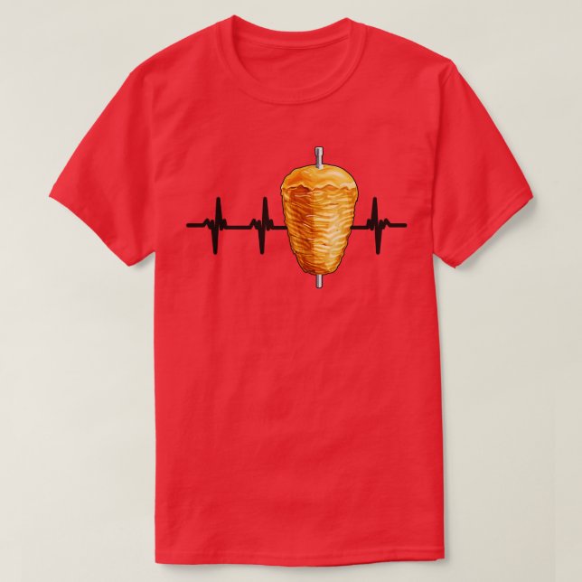 T-shirt Kebab Heartbeat Pulse nourriture turque (Design devant)